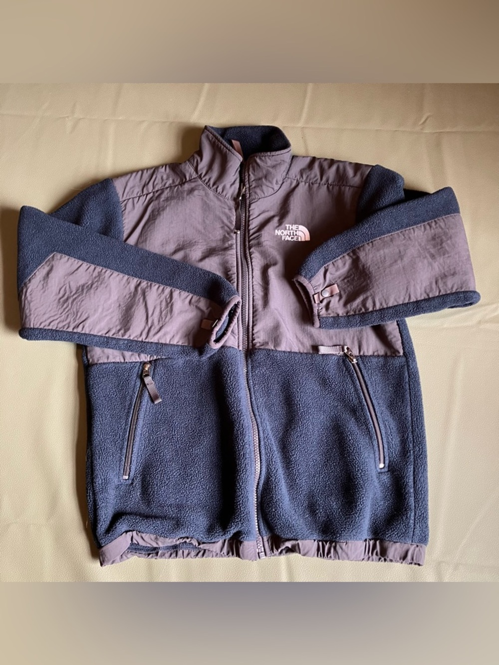 The North Face Two-Tone Sherpa Fleece Jacket Navy Polartec Boys L